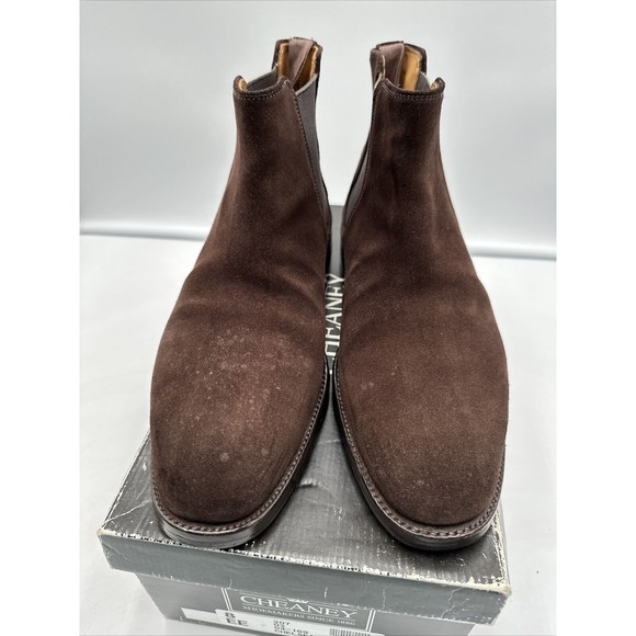 Suede Brown Godrey D Chelsea Boots Size 8 Mens Joseph Cheaney Vibram England - Picture 2 of 12